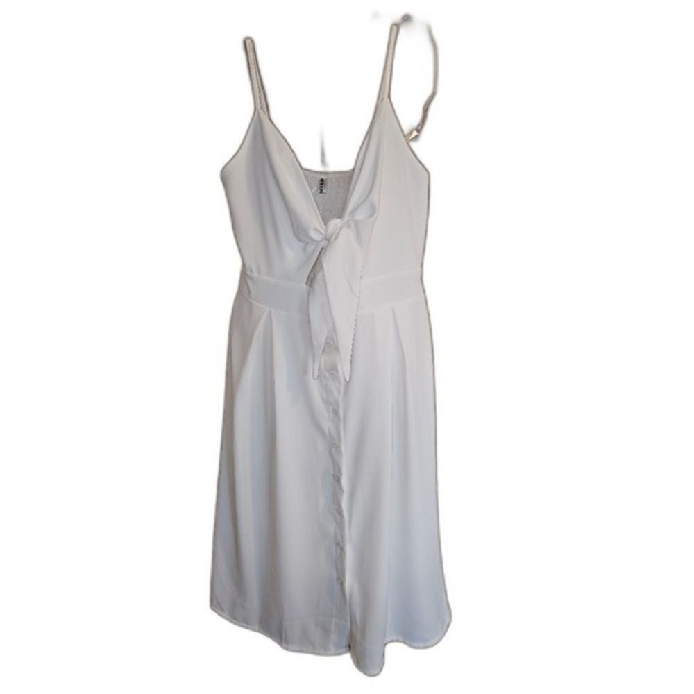 NEW Ecowish White Cut Out Midi Dress‎ Large Summer Resort Coastal Bridal Shower